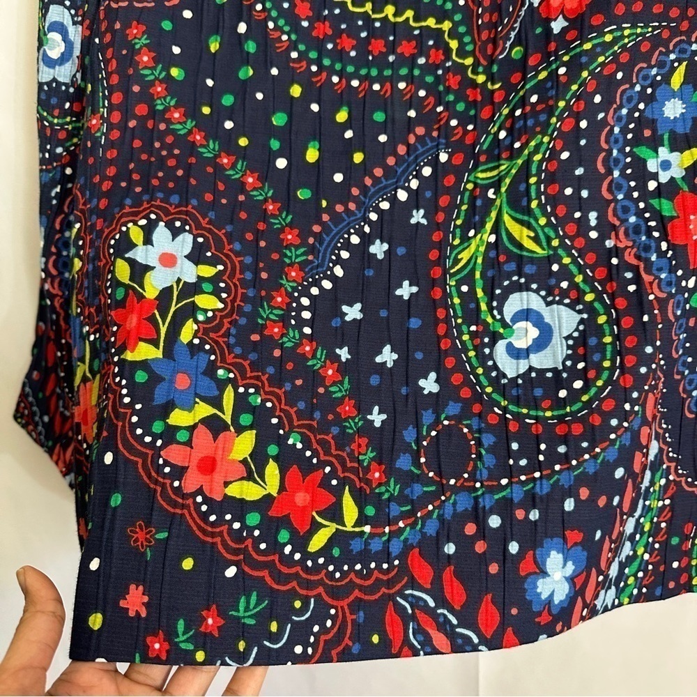 Alfred Dunner Women's Open Front Jacket in Colorful Paisley Floral Print sz 14P - Picture 6 of 13